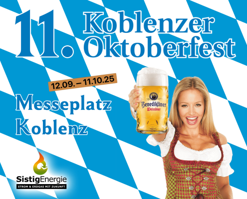 SistigEnergie sponsert das 11. Koblenzer Oktoberfest 2025 – Feiern wie in Bayern am 12.9. an der Mosel!
