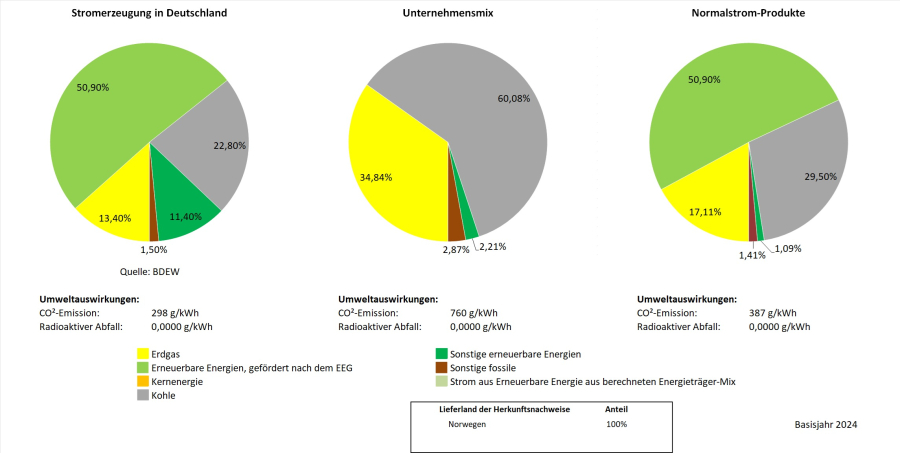 Stromkennzeichnung 2024 Normalstrom SistigEnergie