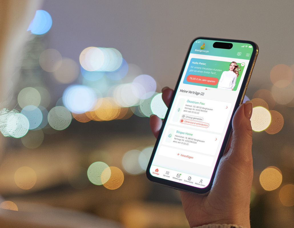 Mobile-Application SistigEnergie Online-Kundenportal mobile App